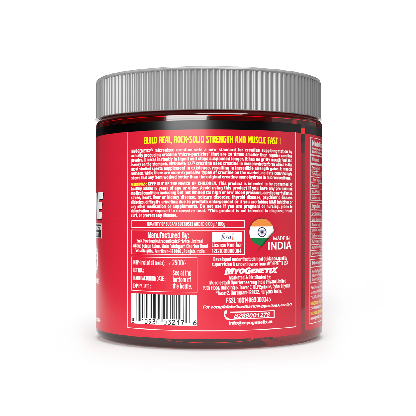 MYOGENETIX® CREATINE 10.58 Oz. (300g) ~ 100 Servings