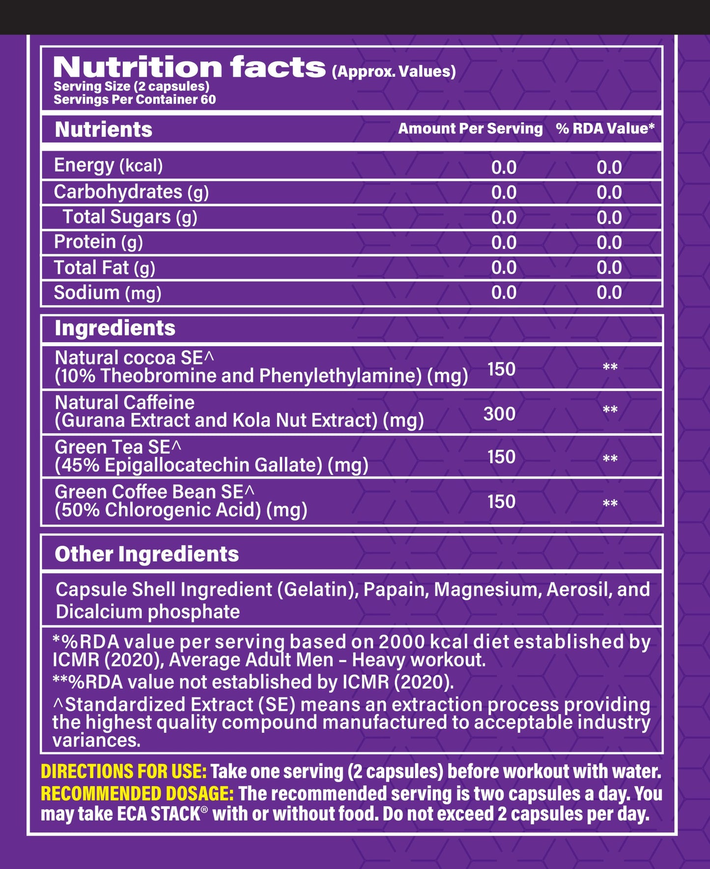 ECA STACK® (60 Servings)~Granddaddy of all Fat-burners