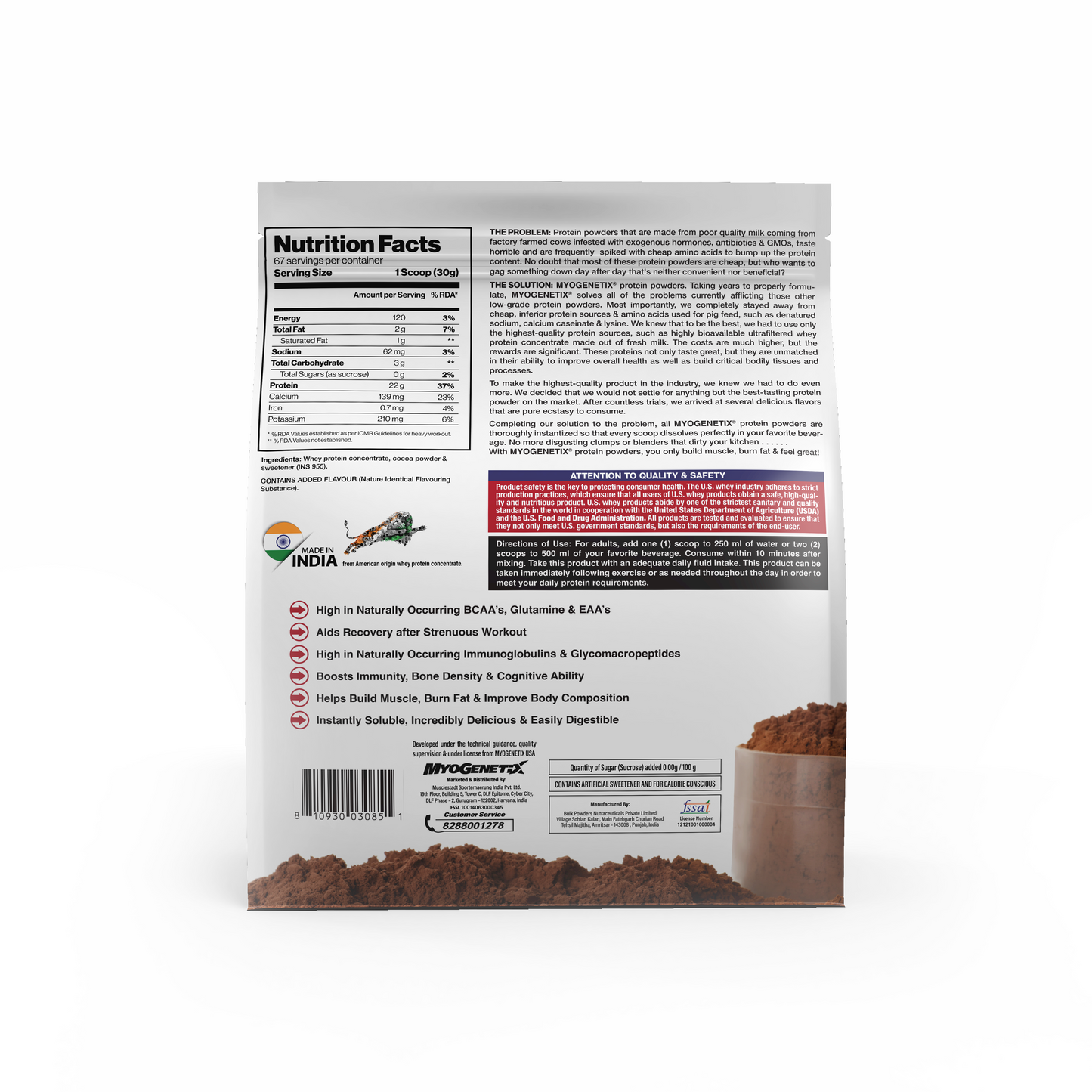 WHEY PROTEIN CONCENTRATE 4.4 lbs ~ Perfect Chocolate